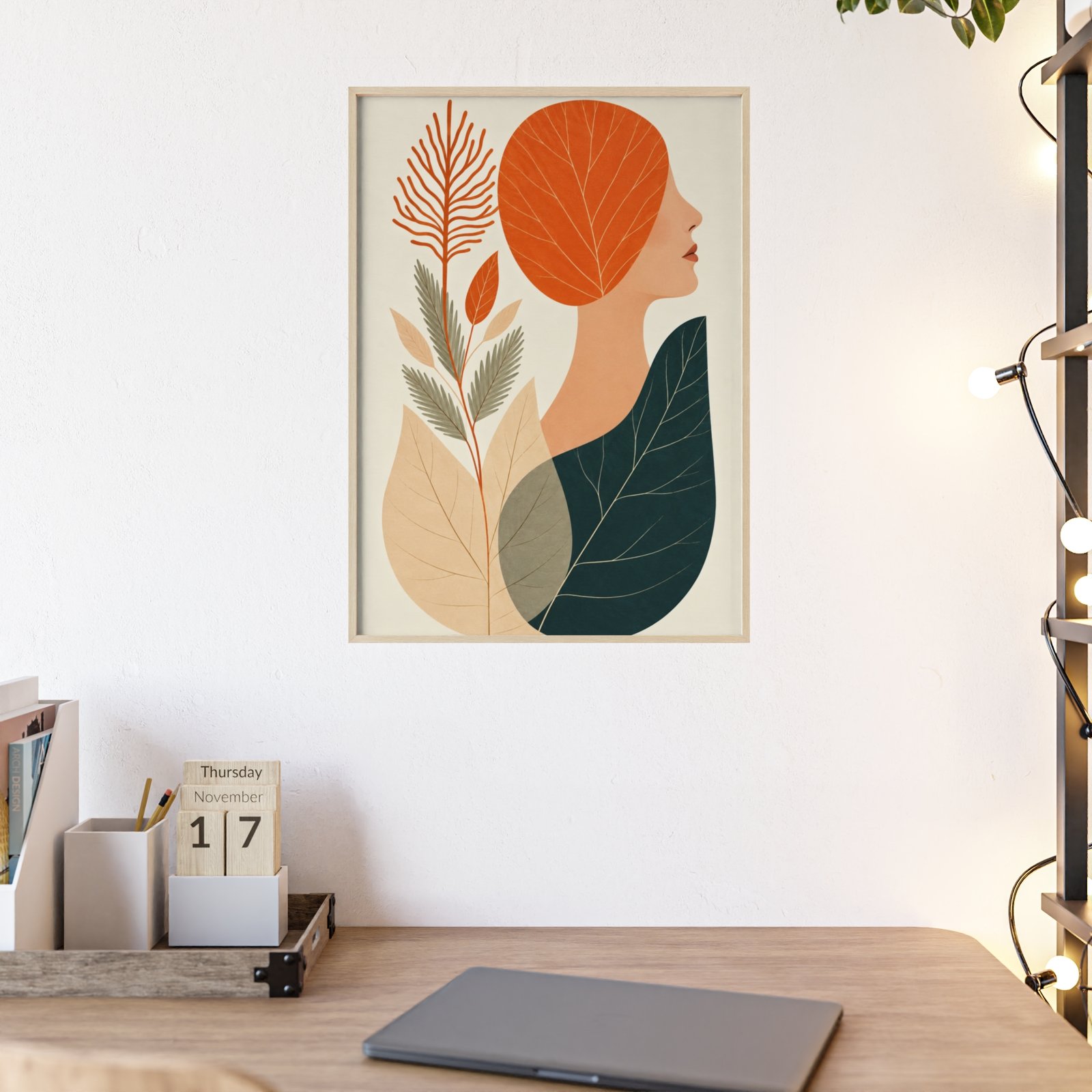 Minimalist Woman Portrait Framed Poster - Image 2