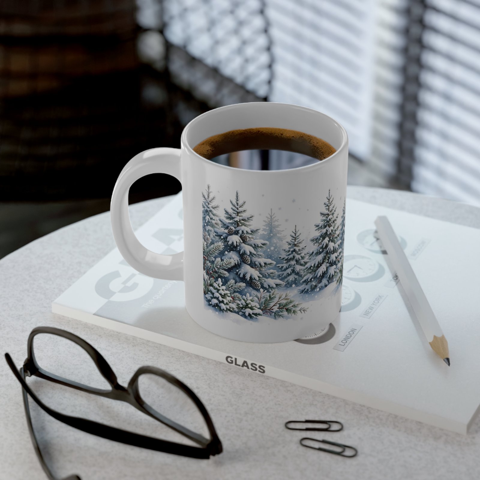 20oz Winter Deer & Snowy Pine Forest Jumbo Mug - Image 6