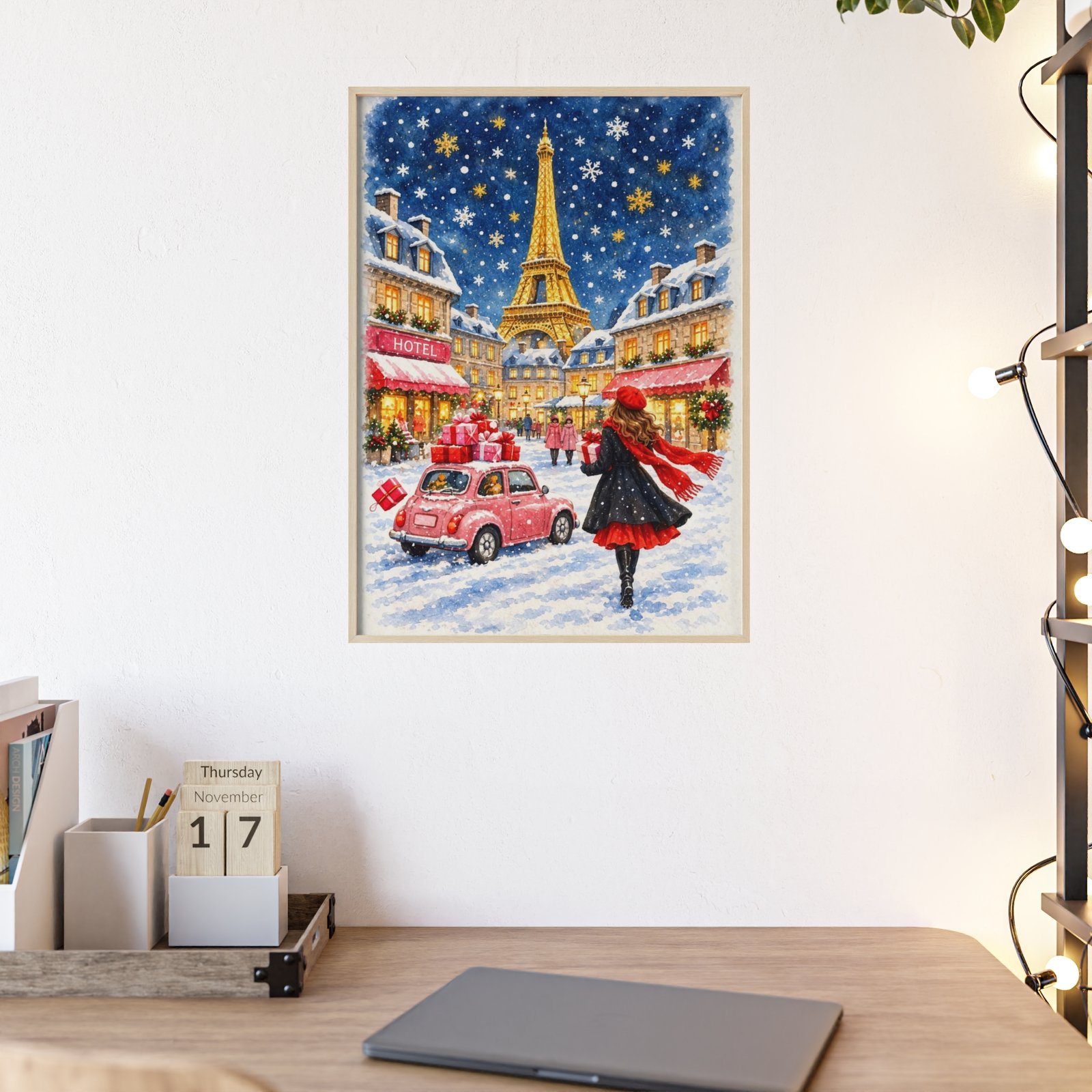 Paris Christmas Market Framed Poster - Image 3