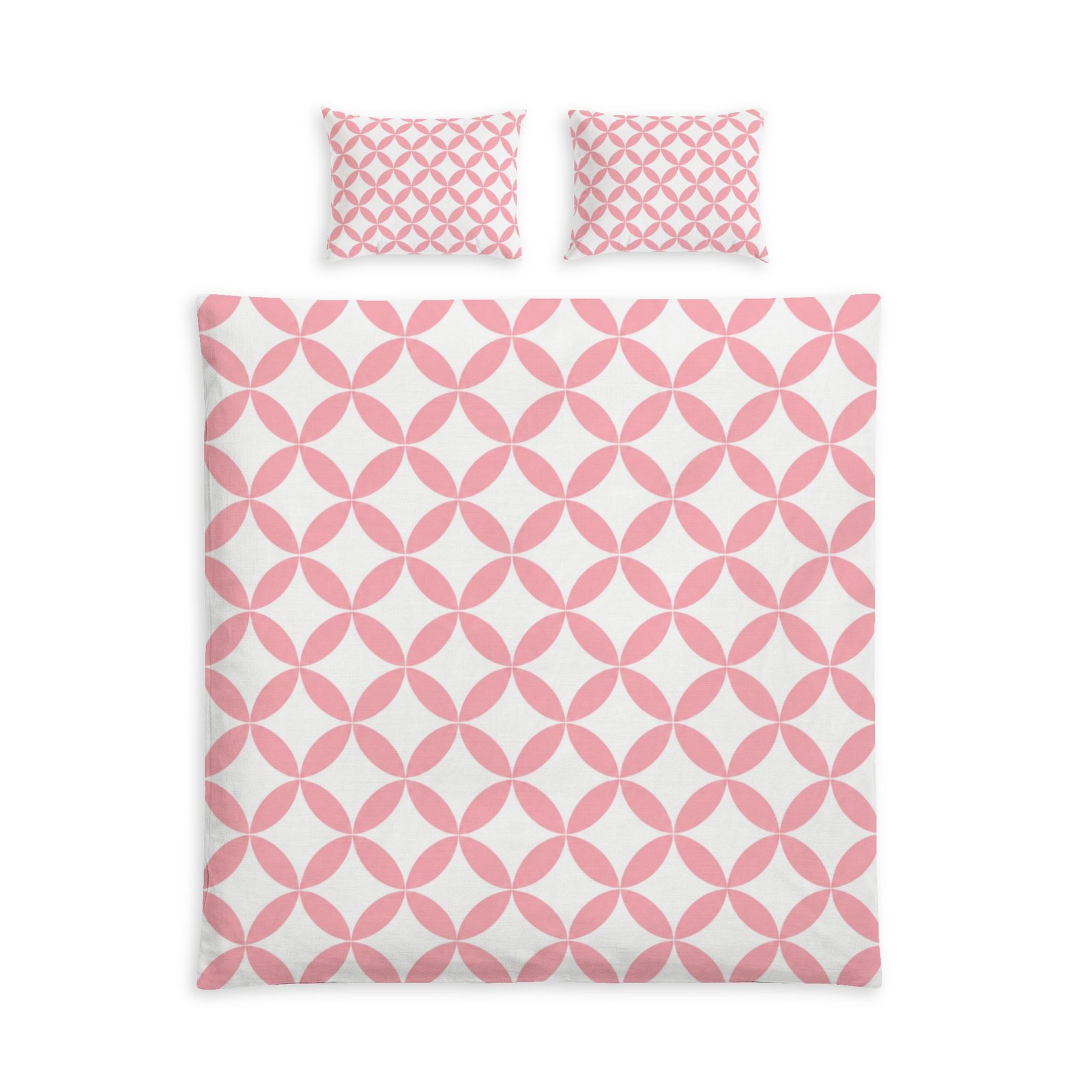 Pink Geometric Pattern Cotton Bed Set - Image 9