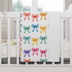 Colorful Ribbon Bow Baby Blanket