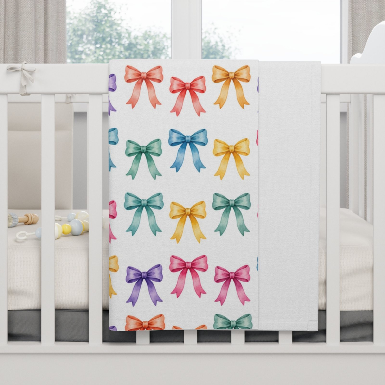Colorful Ribbon Bow Baby Blanket