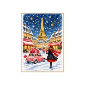 Paris Christmas Market Framed Poster