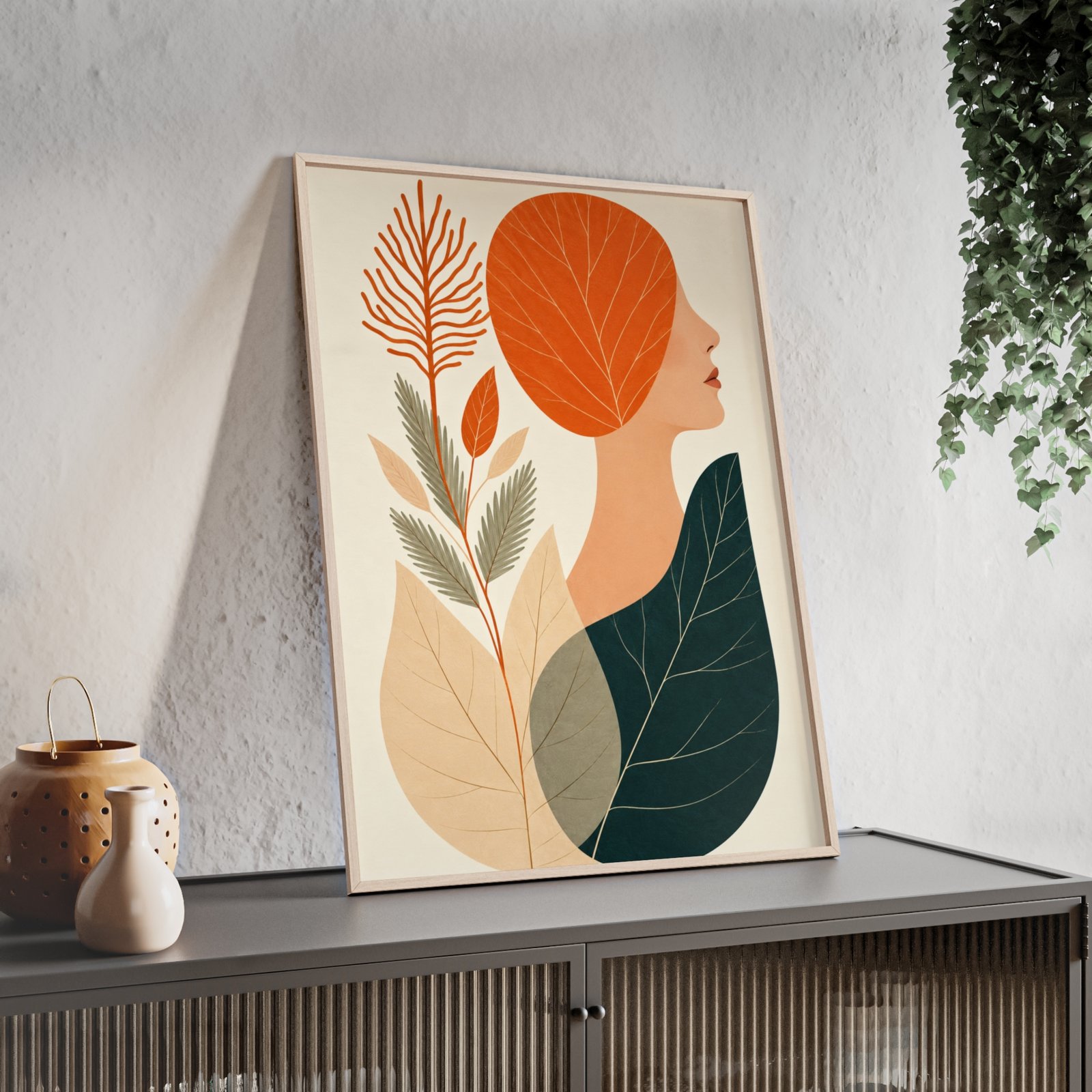 Minimalist Woman Portrait Framed Poster