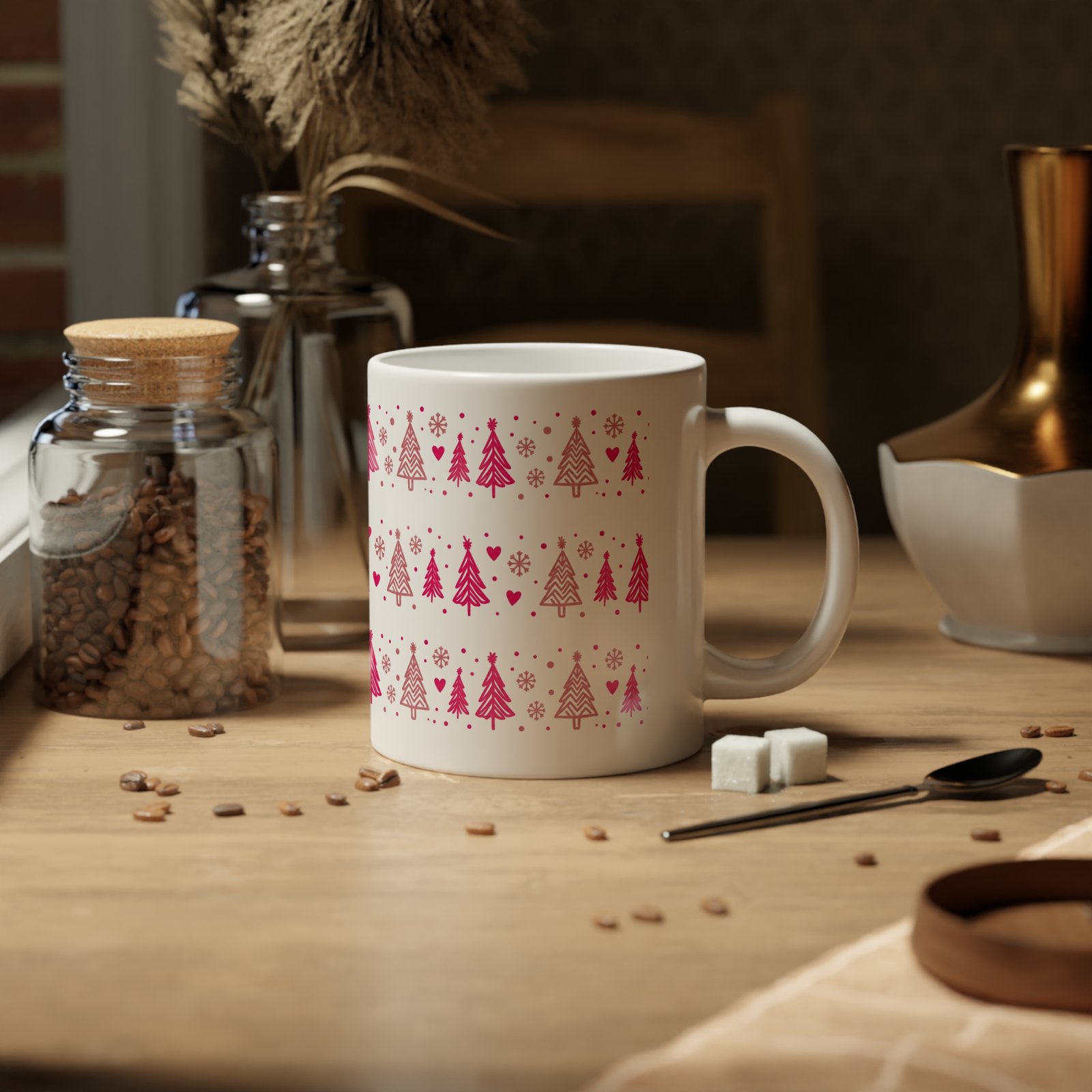 20oz Christmas Tree Mug – Pink Holiday Coffee Cup - Image 5