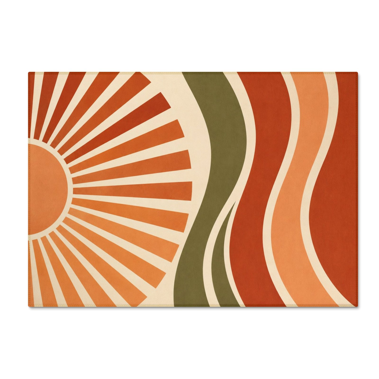 Retro Sunburst Mid-Century Chenille Rug - Image 7