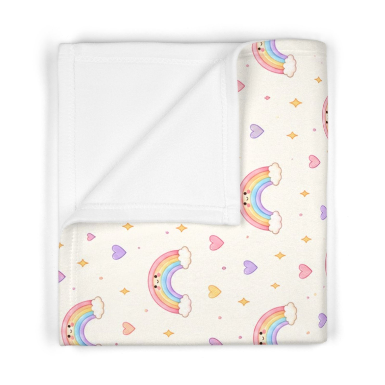Rainbow Hearts Baby Blanket - Image 3