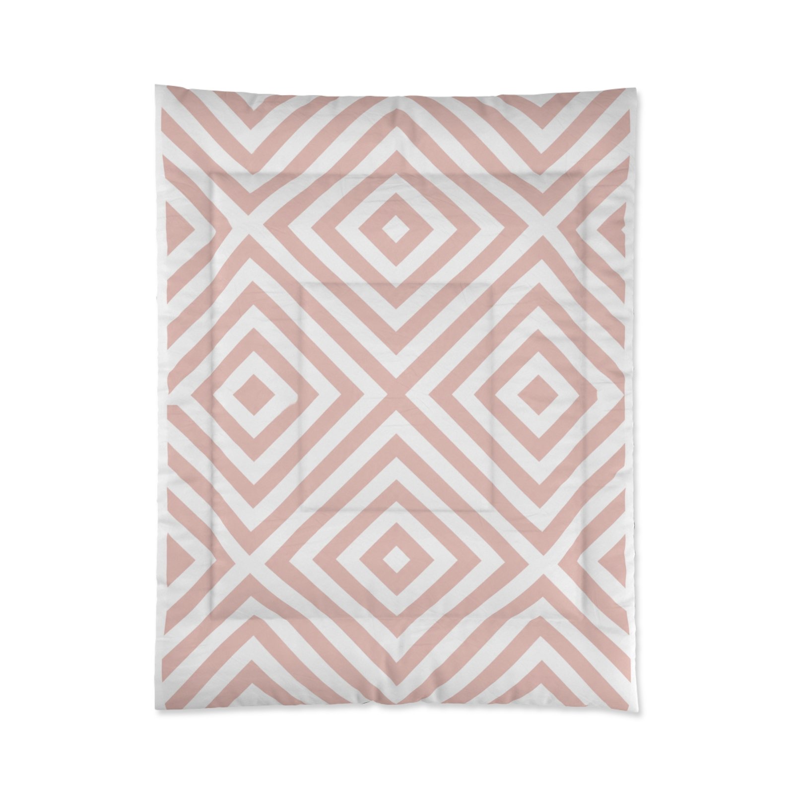 Blush Pink Geometric Diamond Pattern Comforter - Image 8