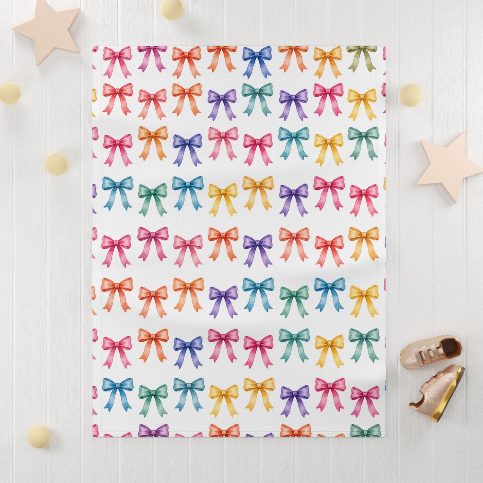 Colorful Ribbon Bow Baby Blanket - Image 4