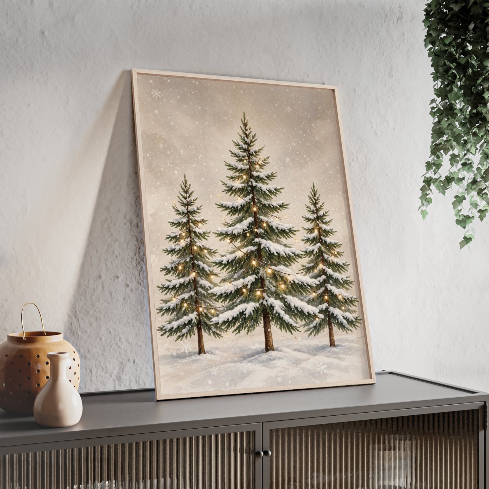 Framed Winter Evergreen Trees Poster - Image 3