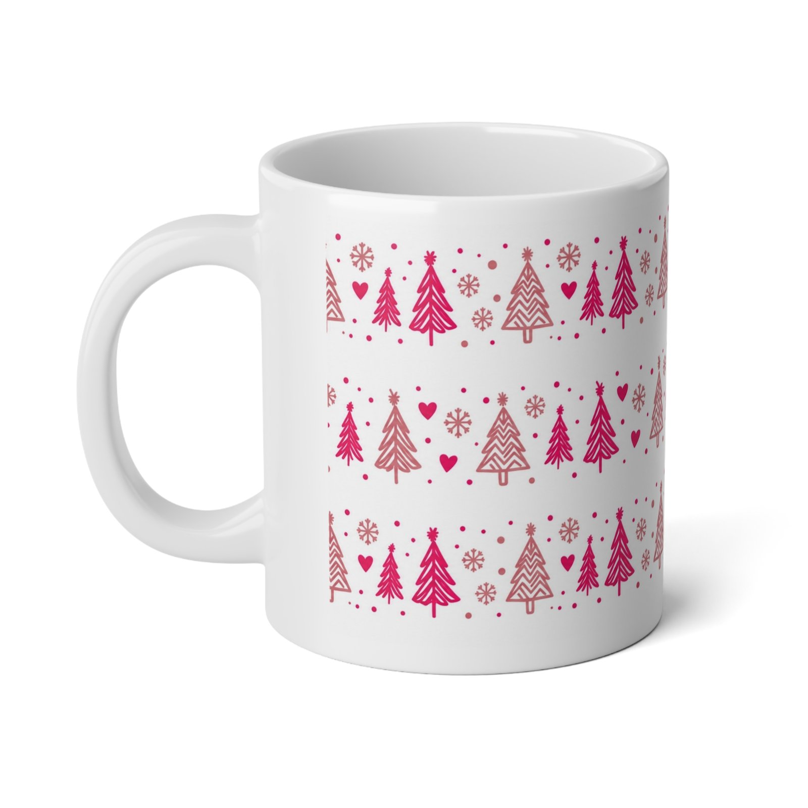 20oz Christmas Tree Mug – Pink Holiday Coffee Cup - Image 3