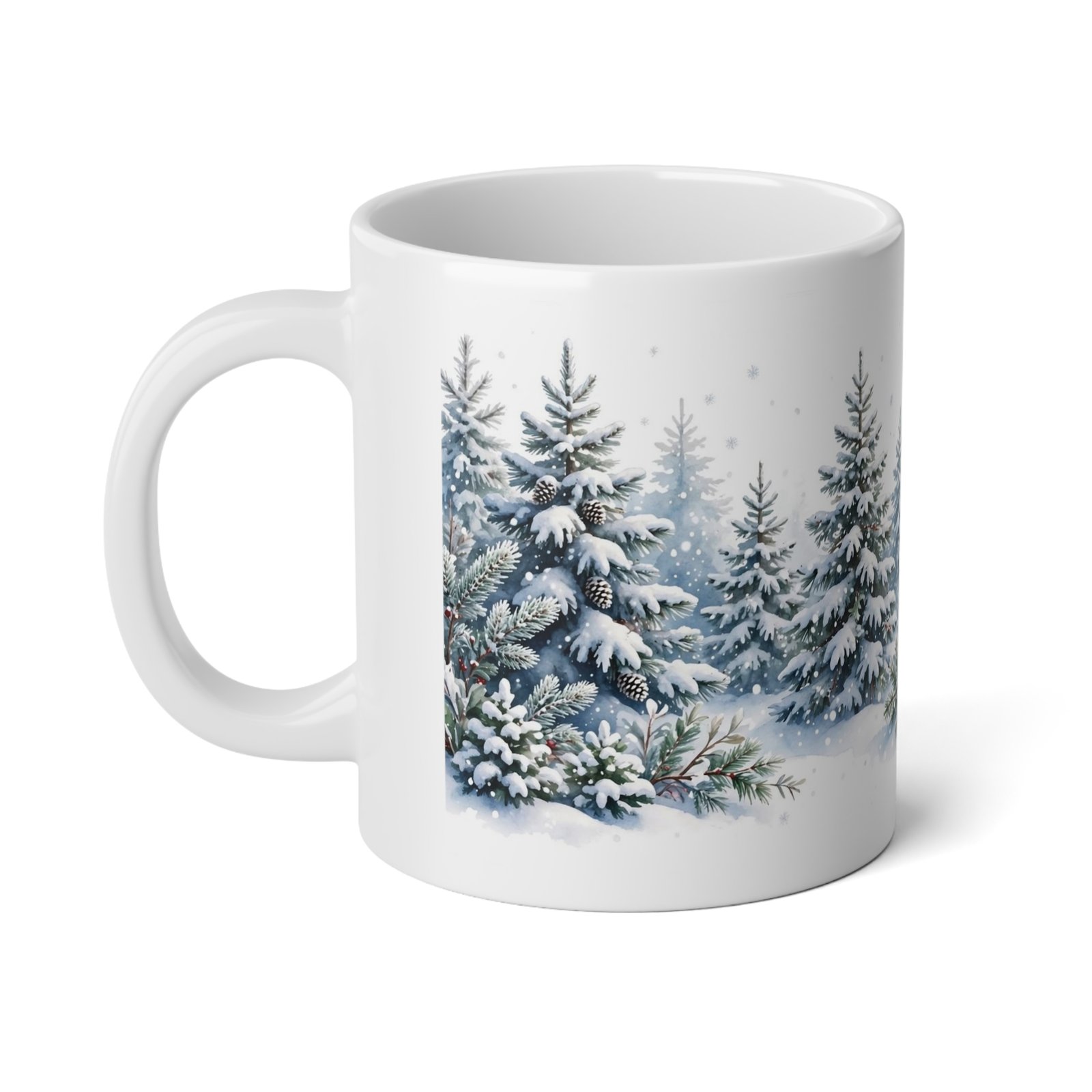 20oz Winter Deer & Snowy Pine Forest Jumbo Mug - Image 3