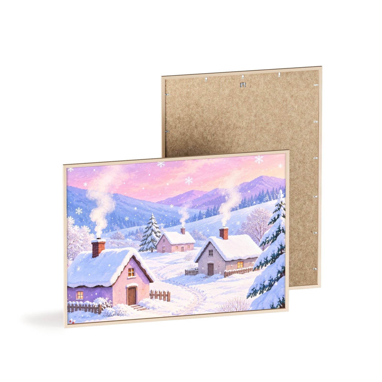 Framed Winter Village Poster - Image 4