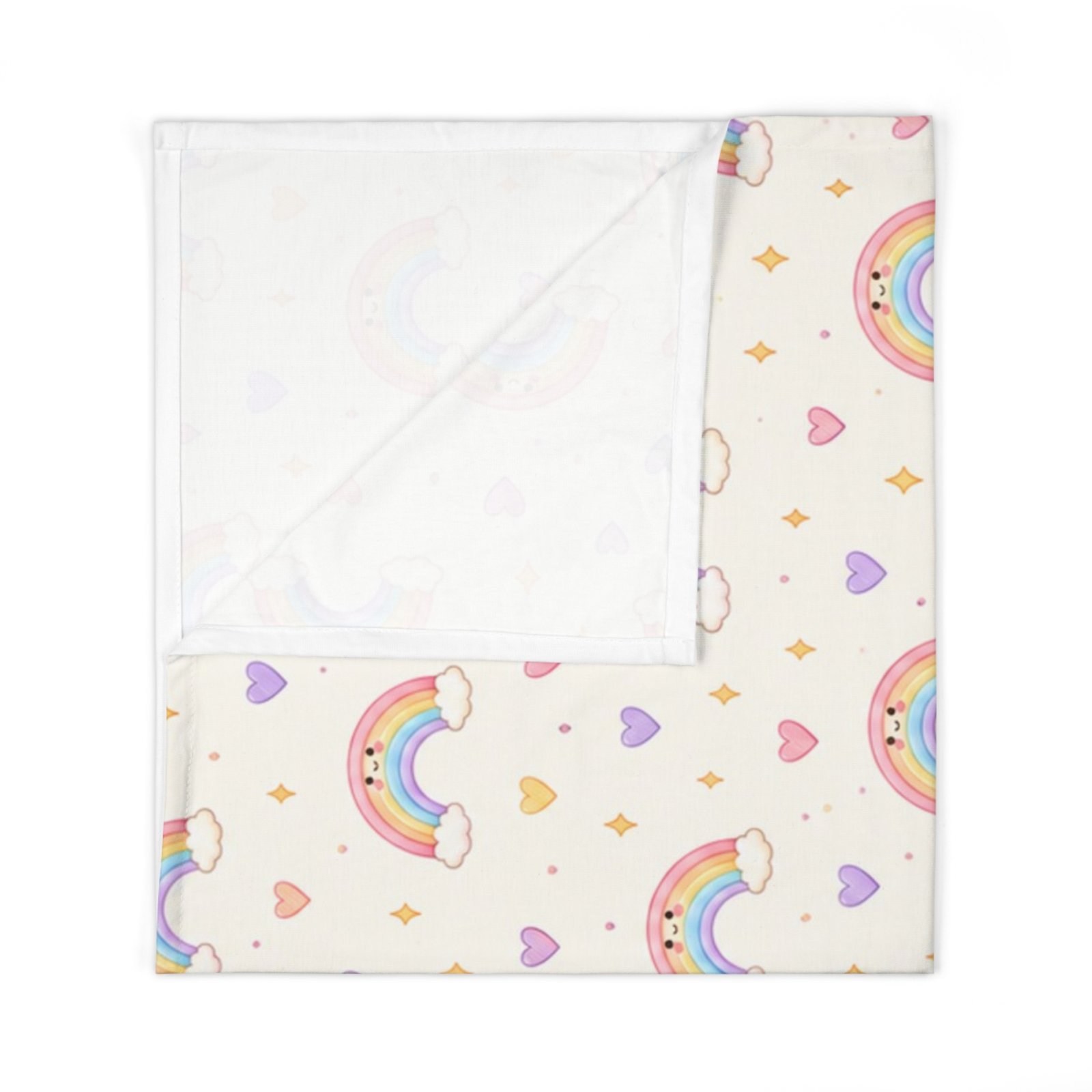 Rainbow Hearts Baby Swaddle Blanket - Image 4