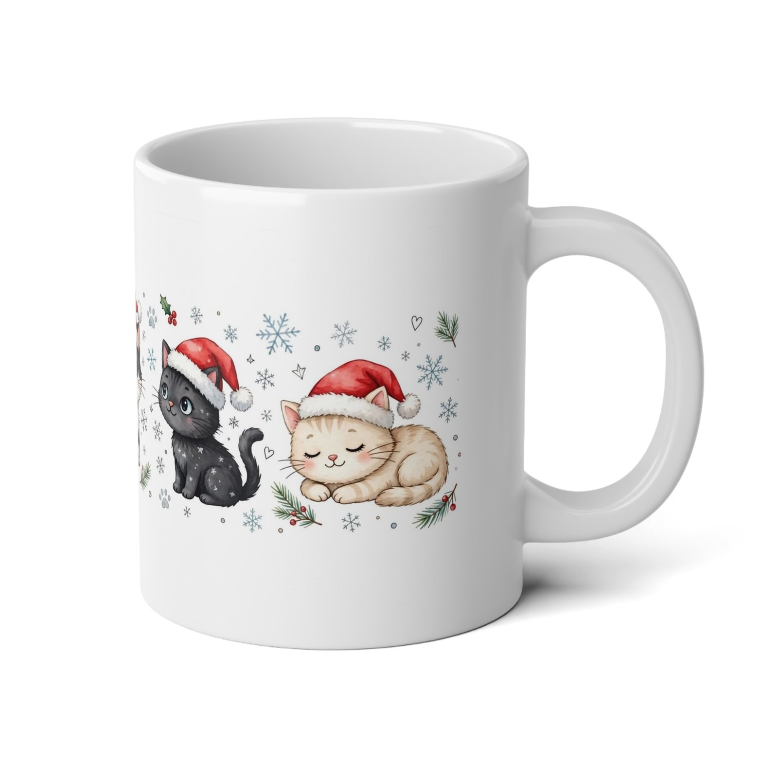 20oz Christmas Cat Mug – Festive Santa Hat Kittens Coffee Cup - Image 4