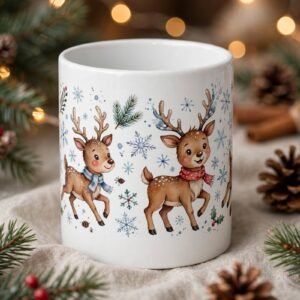 Christmas Candy Cane and Gingerbread Holiday Mug