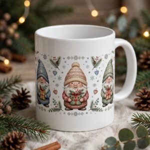 20oz Christmas Gnome Mug – Whimsical Winter Holiday Coffee Cup