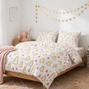 Festive Christmas Tree Cotton Bed Set