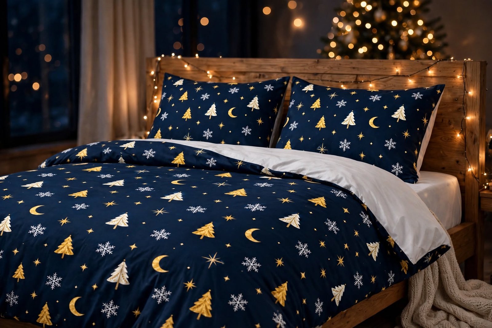 Winter Wonderland Christmas Tree Cotton Bed Set - Image 2