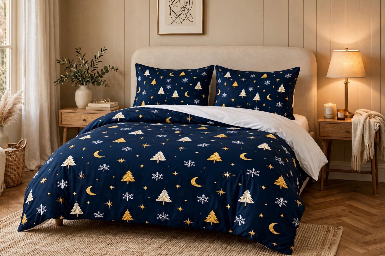 Winter Wonderland Christmas Tree Cotton Bed Set
