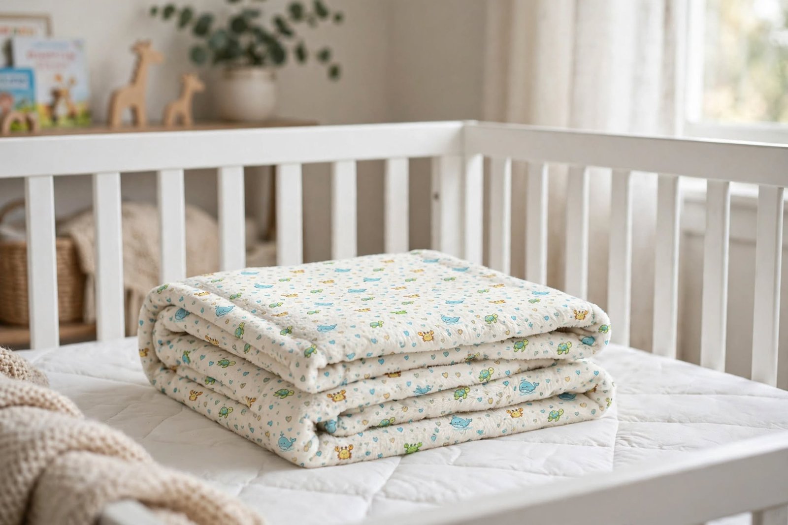 Minky Baby Lovey Blanket – Pastel Crowns and Stars Nursery Comfort Blanket - Image 2