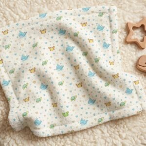 Minky Baby Lovey Blanket – Pastel Crowns and Stars Nursery Comfort Blanket