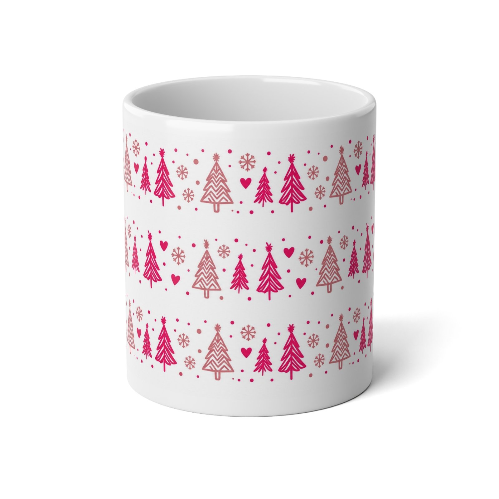 20oz Christmas Tree Mug – Pink Holiday Coffee Cup - Image 2