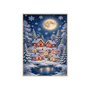 Winter Wonderland Christmas Village Framed Poster