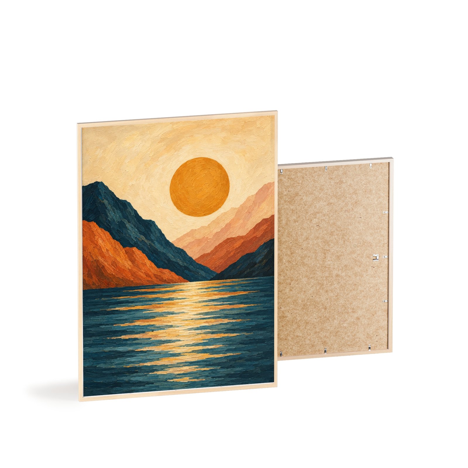 Framed Mountain Lake Sunset Poster - Image 4