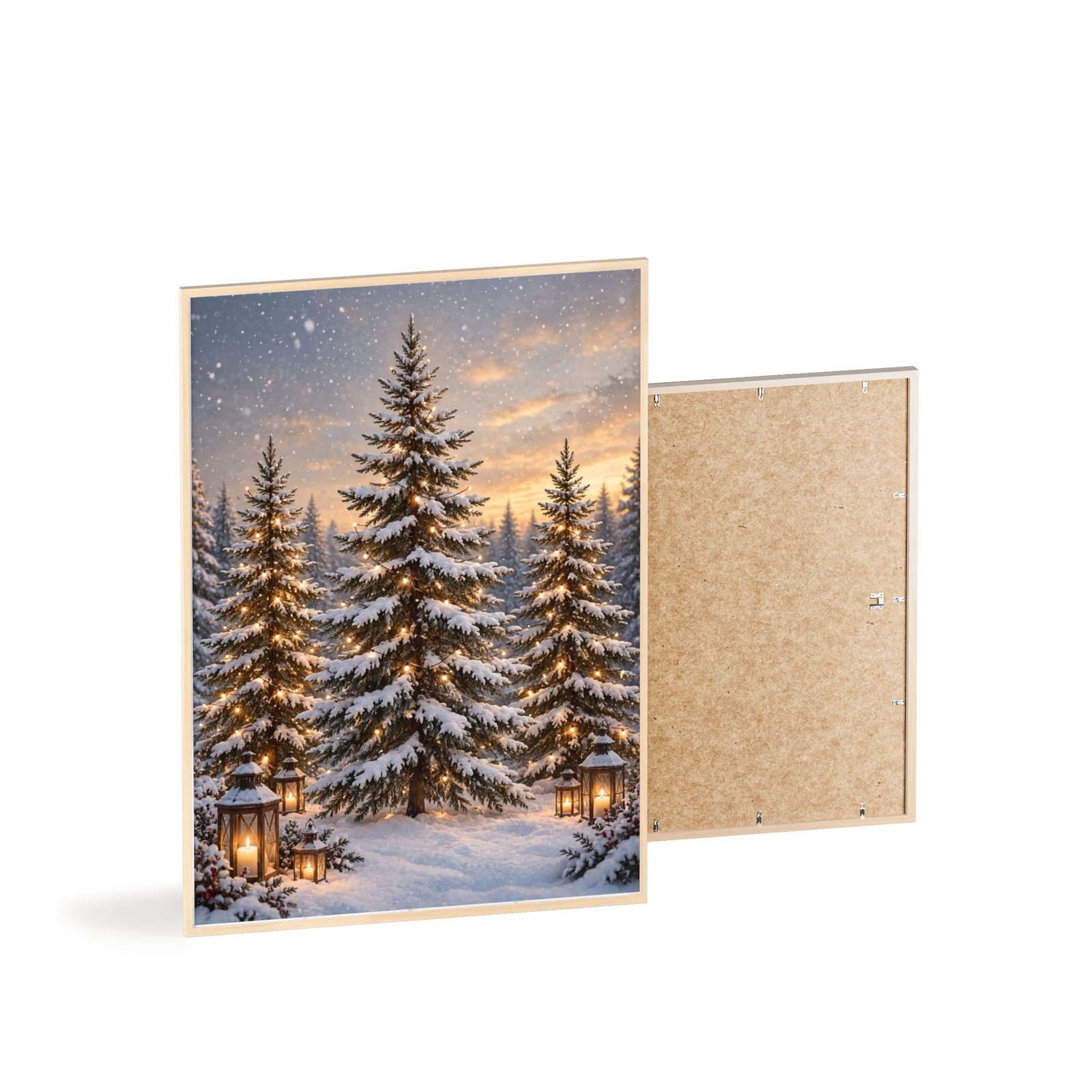 Winter Wonderland Snowy Christmas Trees Framed Poster - Image 2
