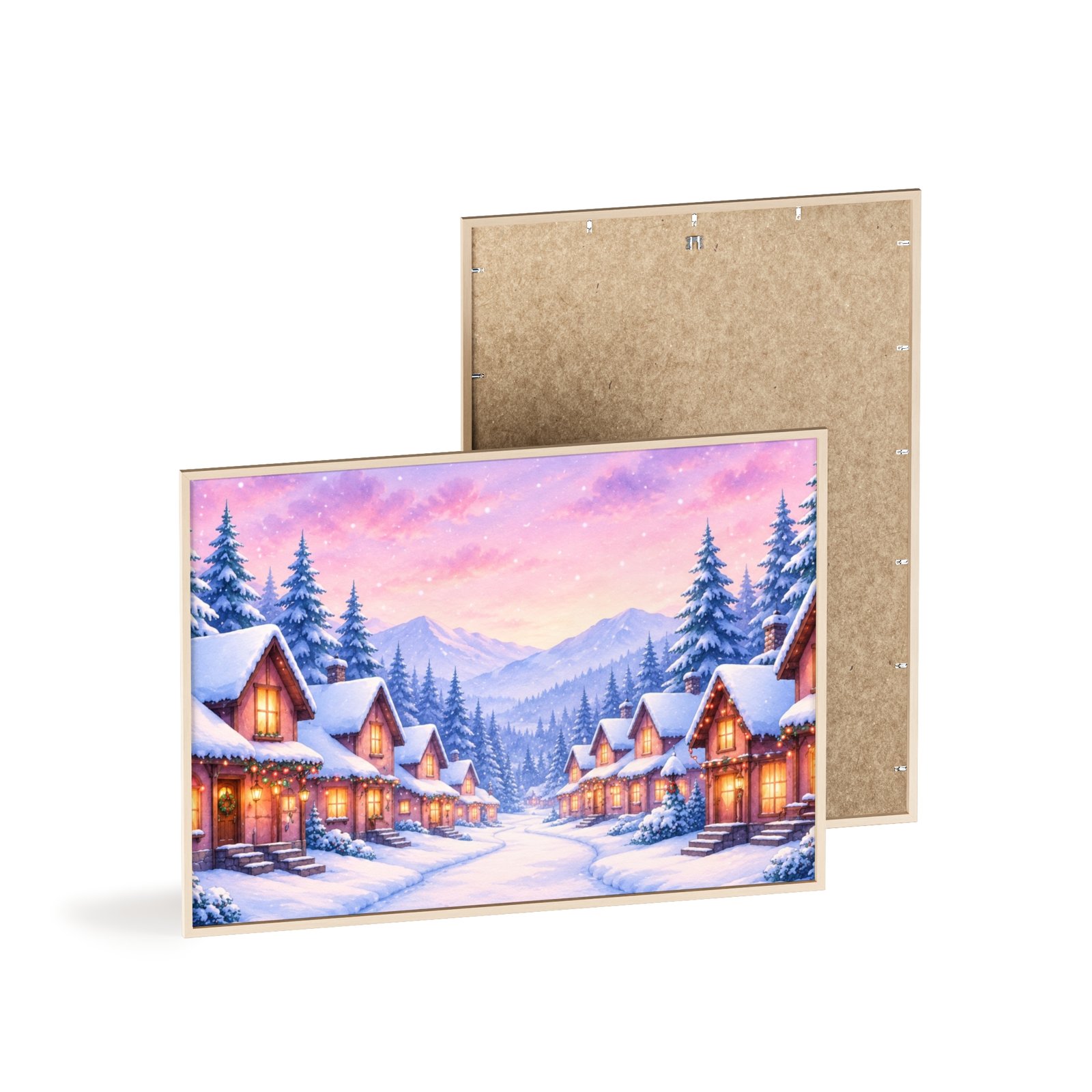 Framed Winter Village Christmas Poster - Image 4