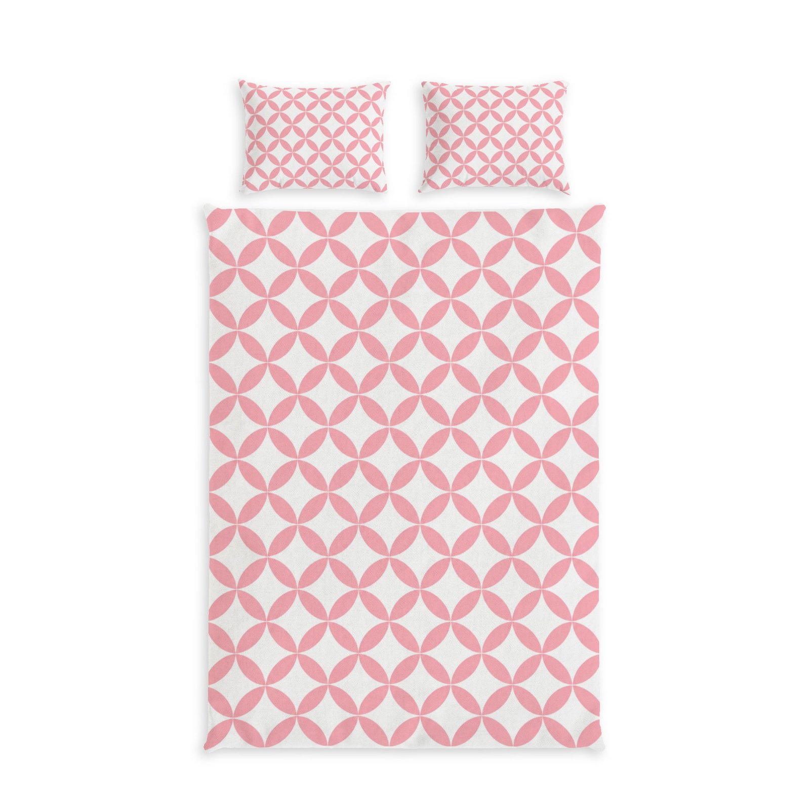Pink Geometric Pattern Cotton Bed Set - Image 7