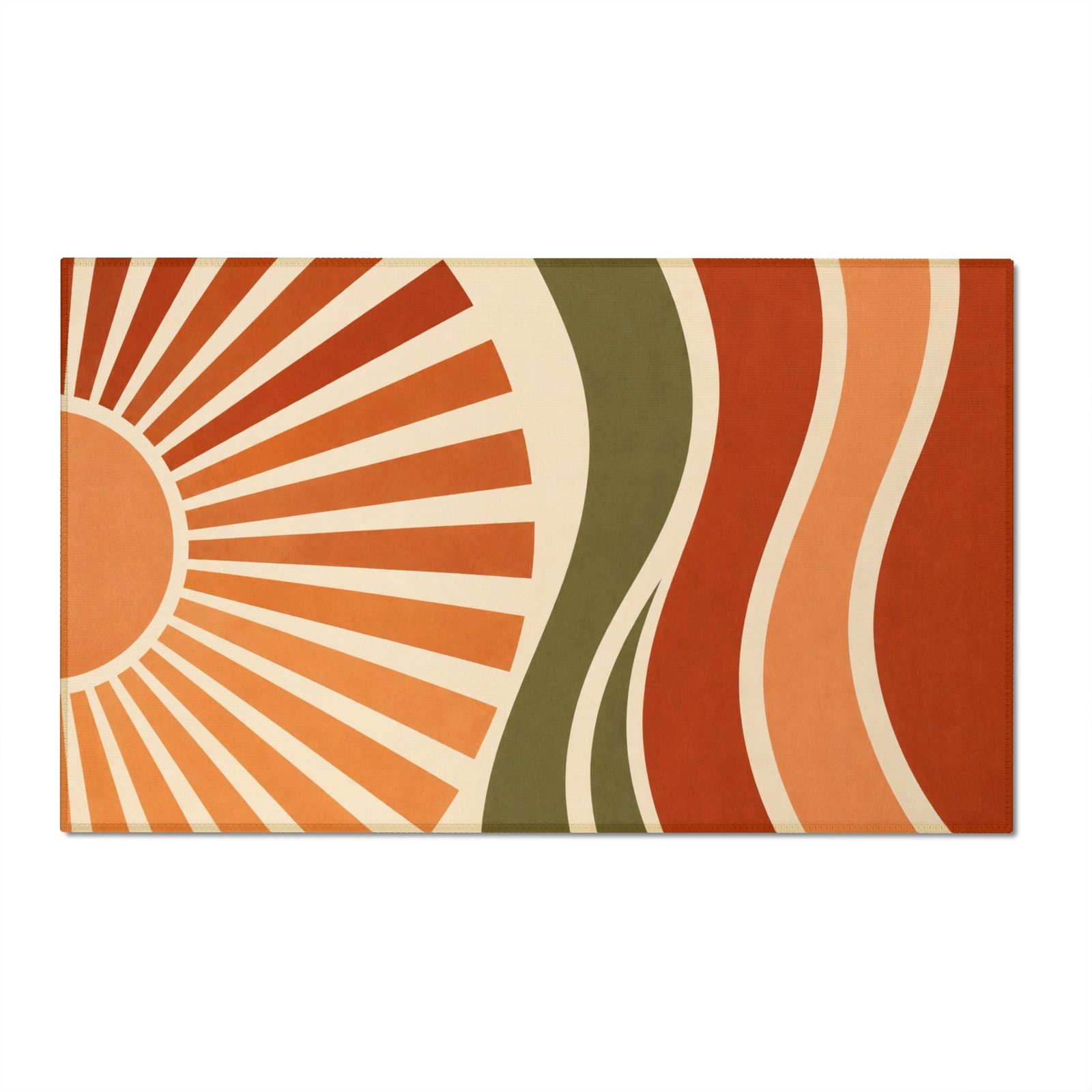 Retro Sunburst Mid-Century Chenille Rug - Image 6