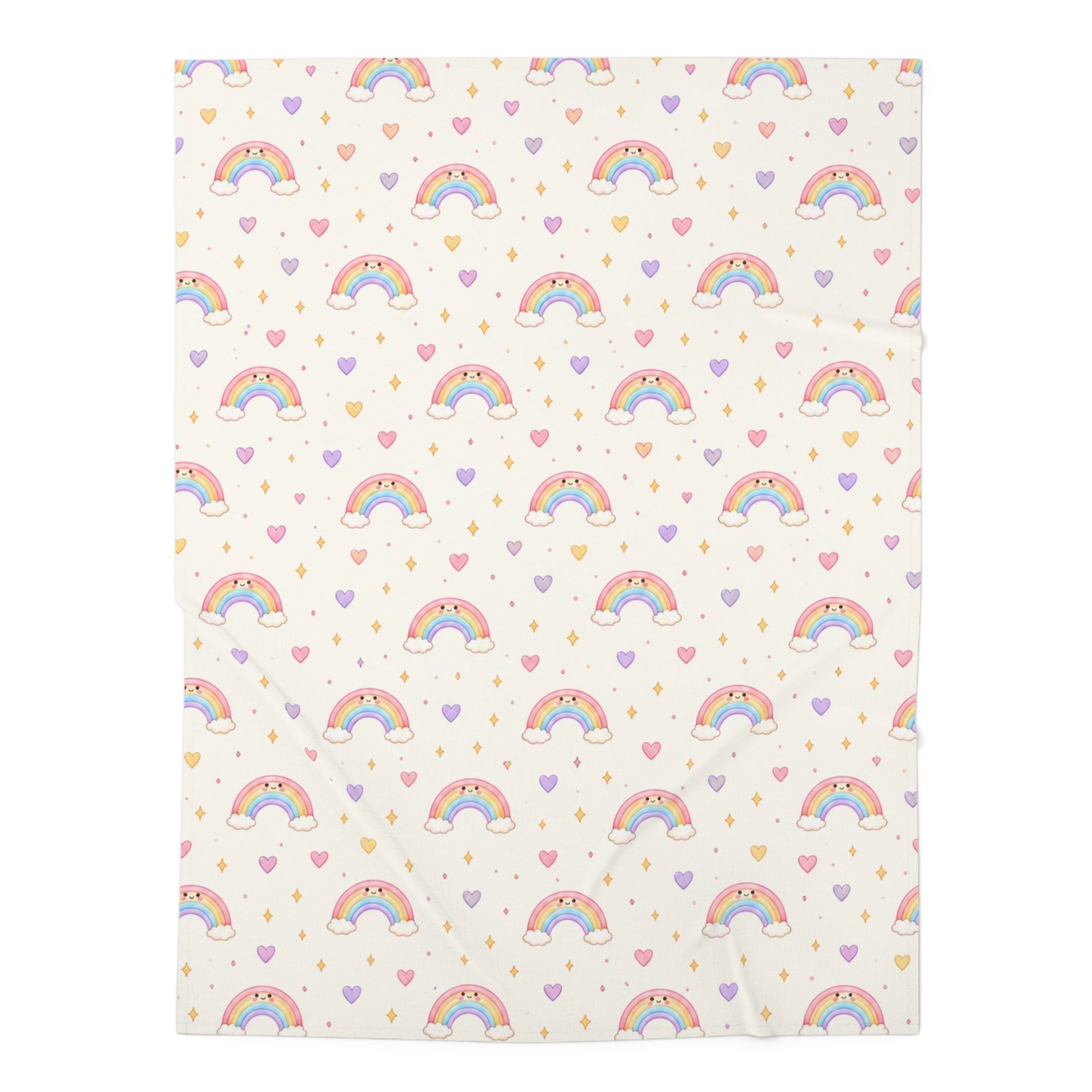 Rainbow Hearts Baby Swaddle Blanket - Image 2