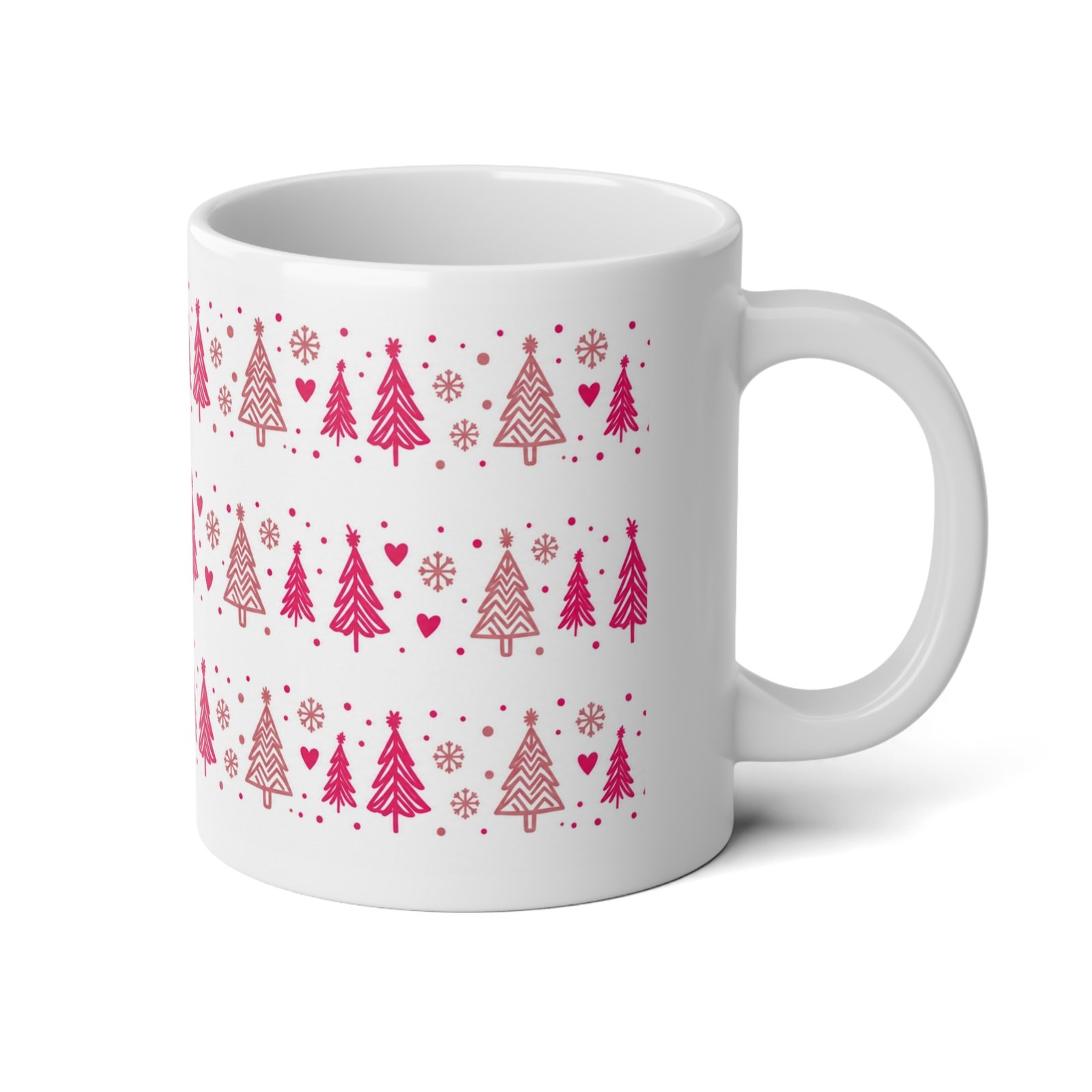 20oz Christmas Tree Mug – Pink Holiday Coffee Cup - Image 4