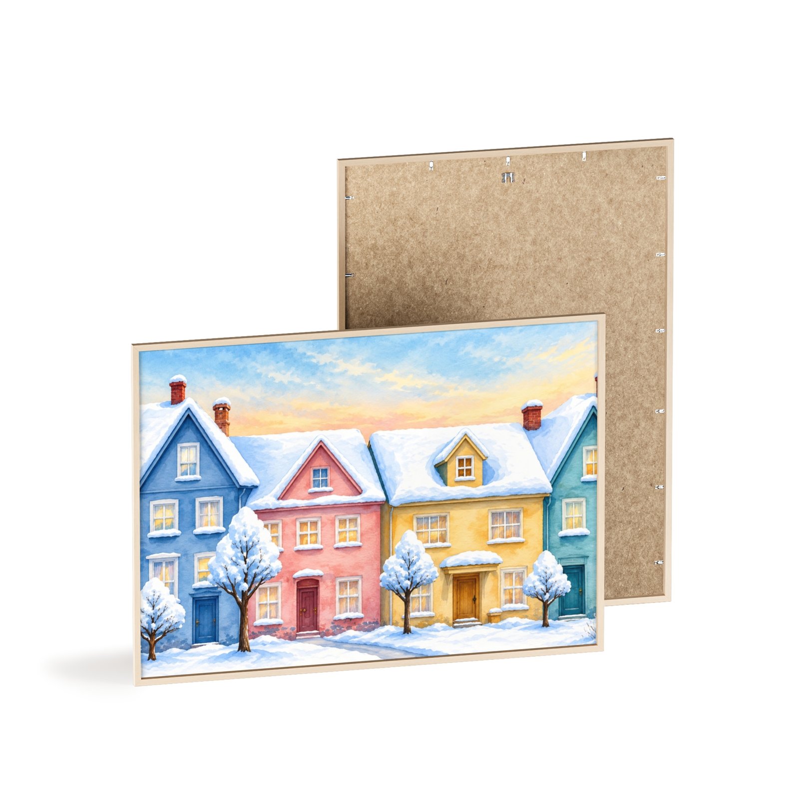 Winter Village Snowy Houses Framed Poster - Image 4