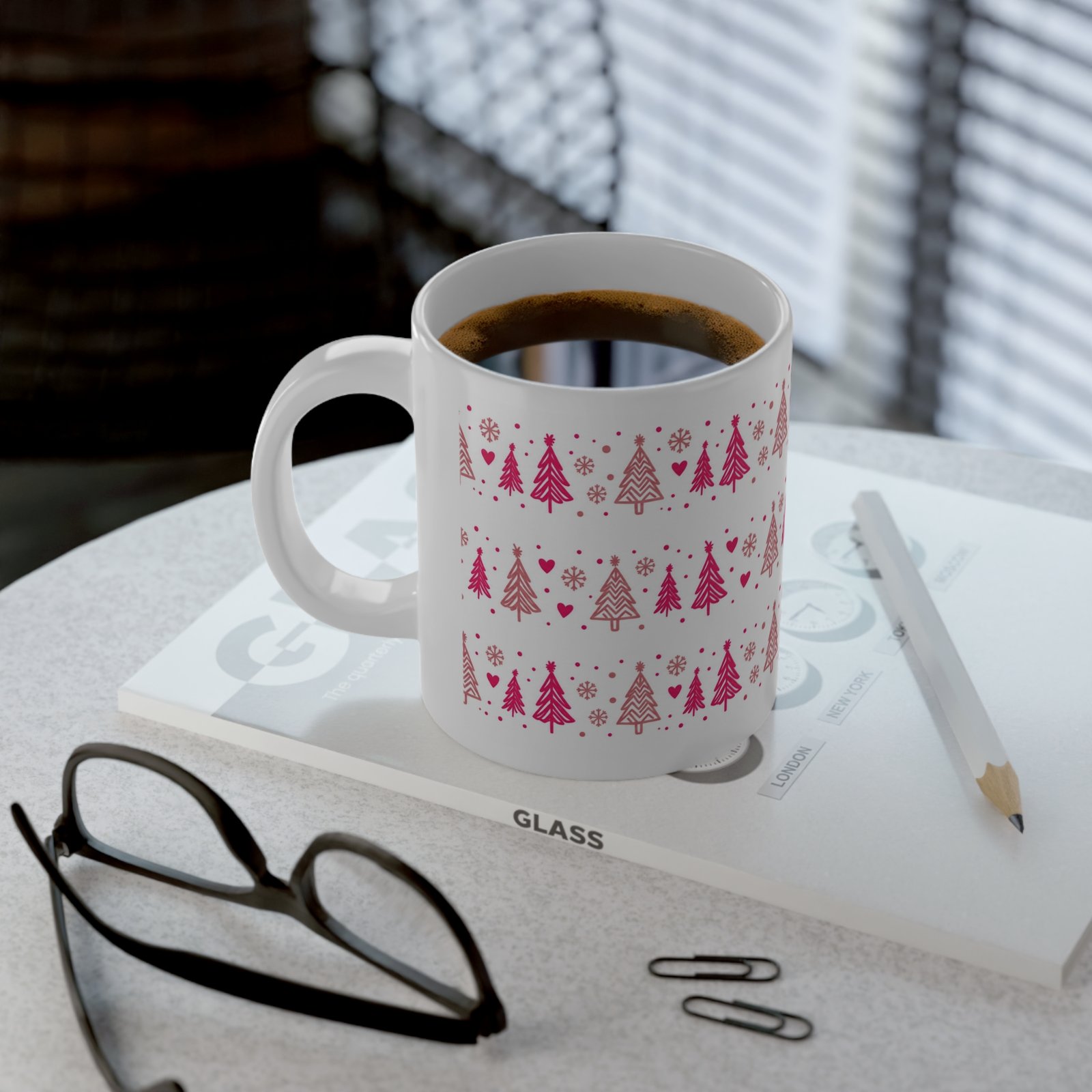20oz Christmas Tree Mug – Pink Holiday Coffee Cup - Image 6