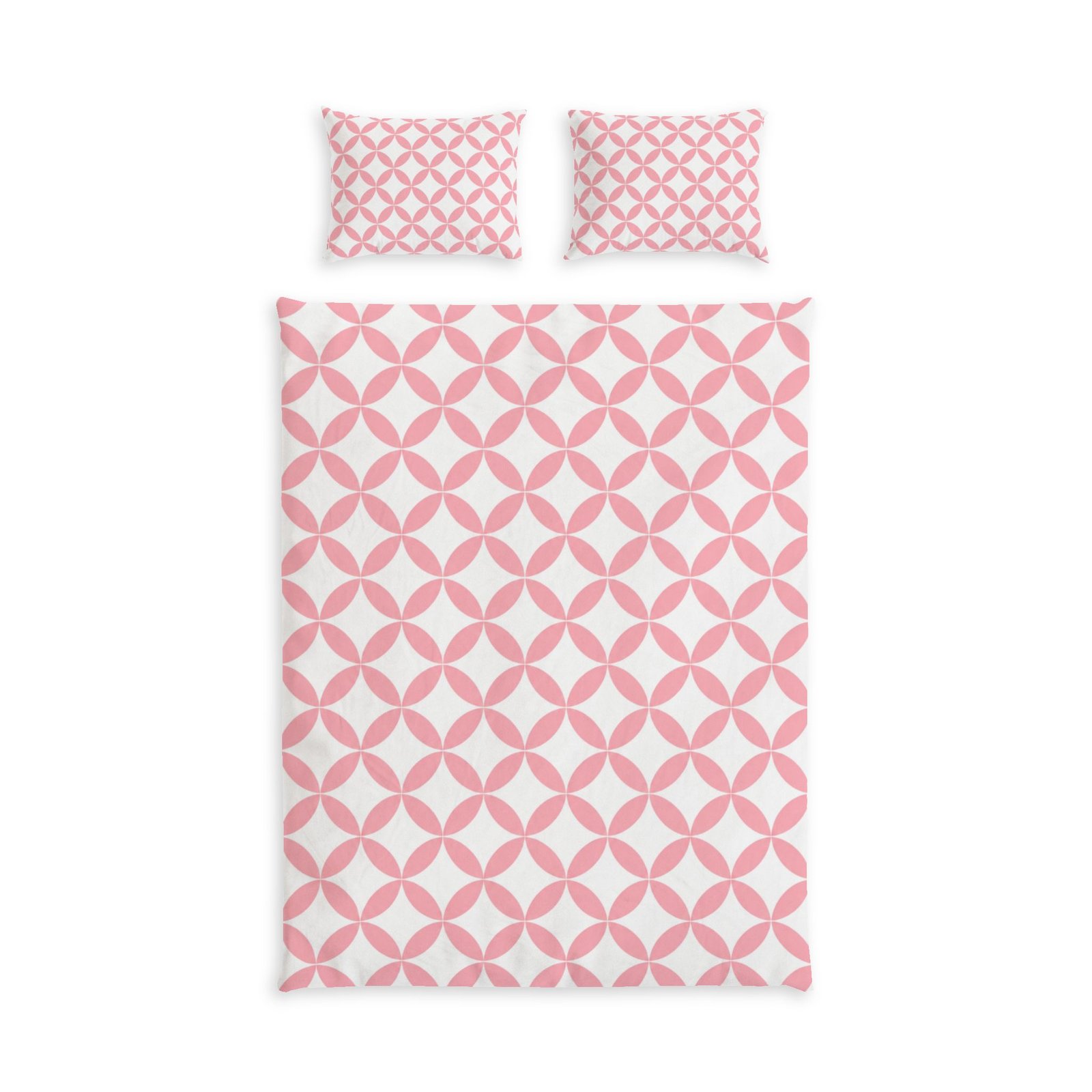 Pink Geometric Pattern Cotton Bed Set - Image 4