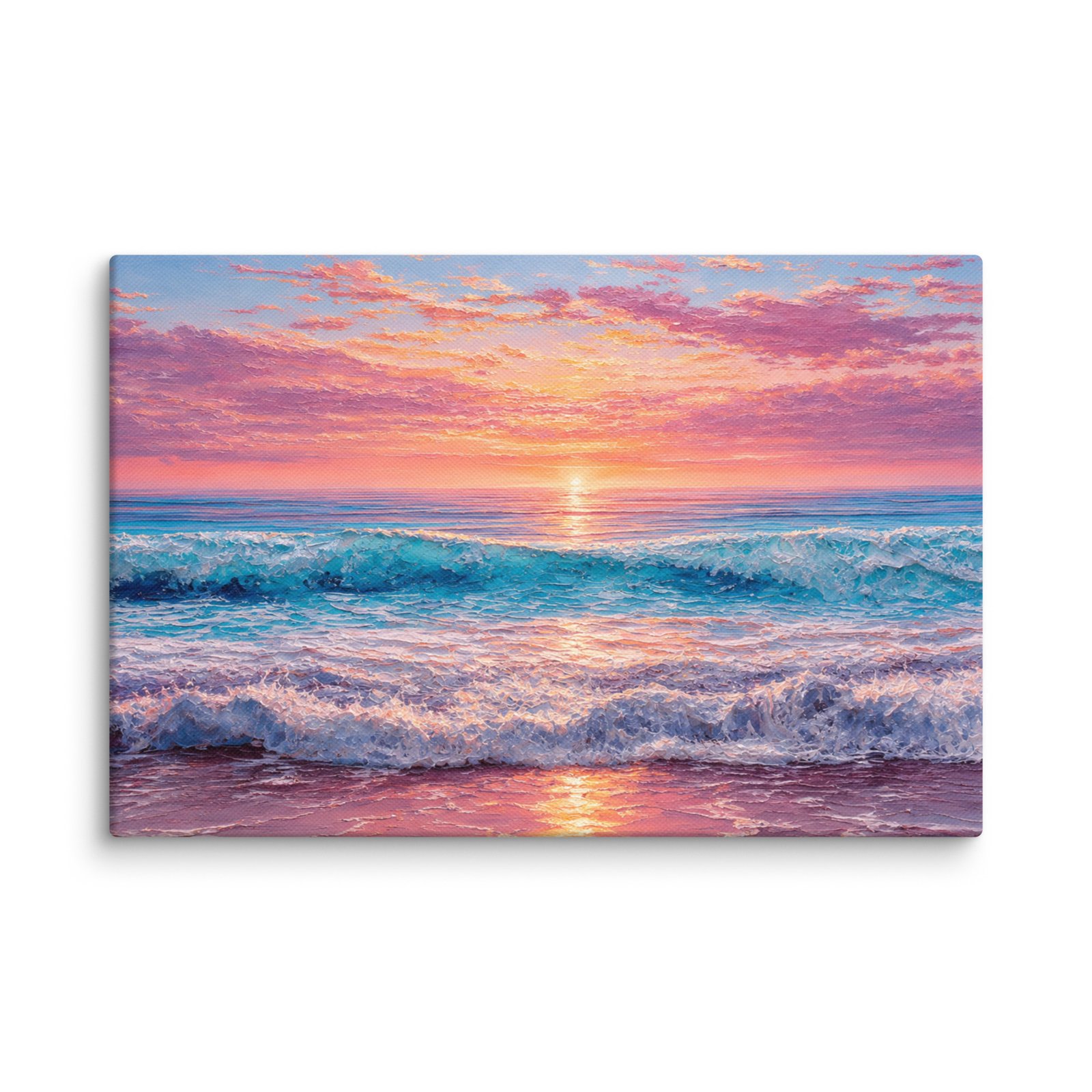 Pastel Beach Sunset Canvas - Image 3