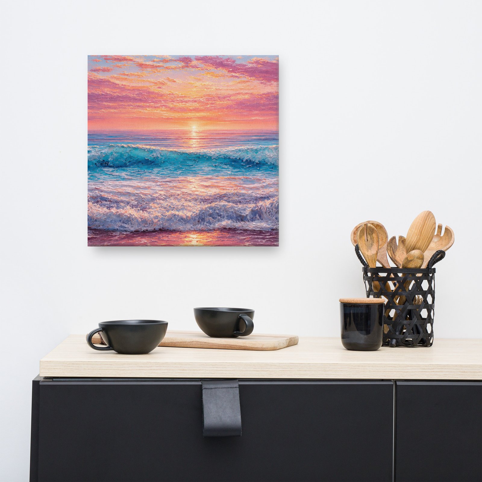 Pastel Beach Sunset Canvas - Image 6