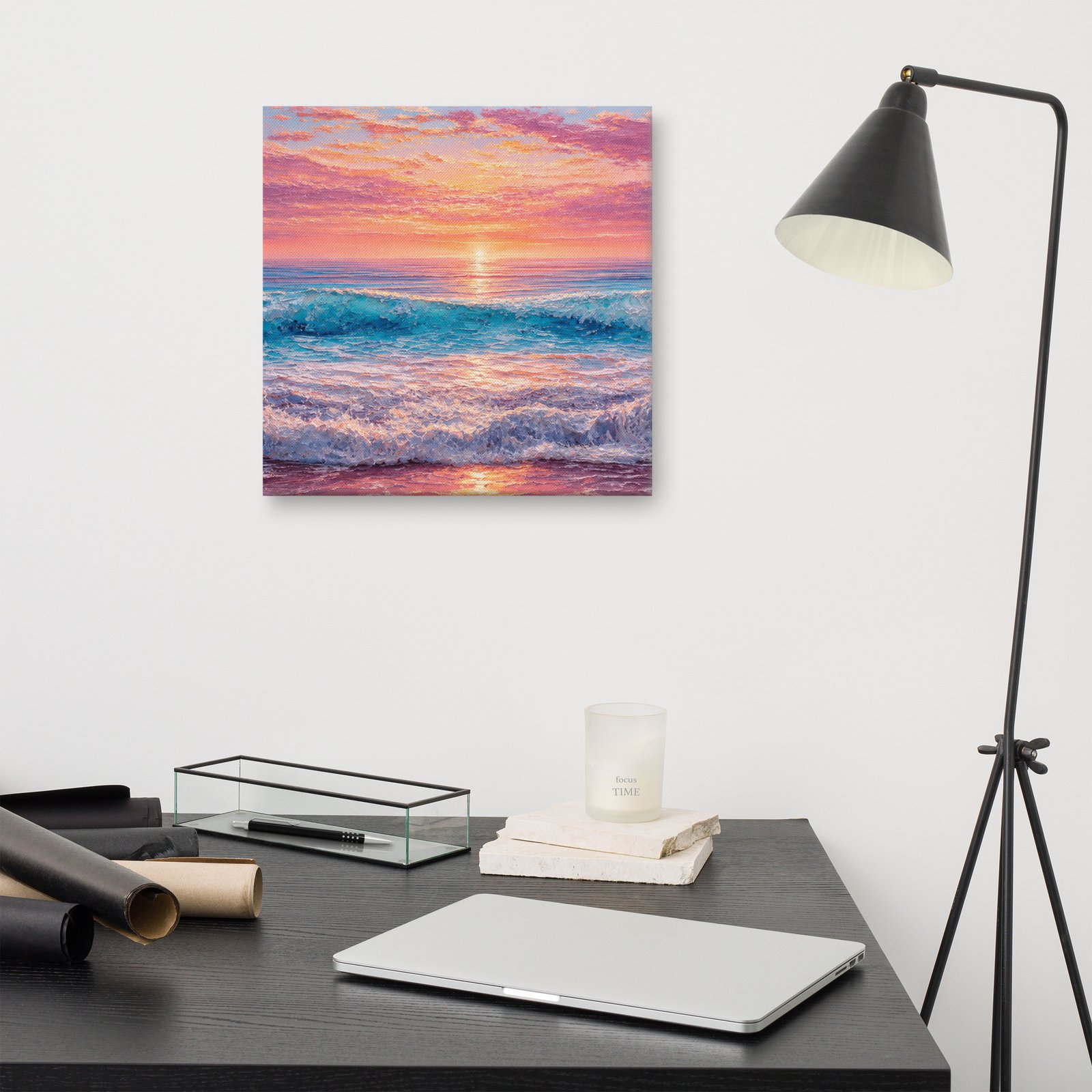 Pastel Beach Sunset Canvas - Image 10