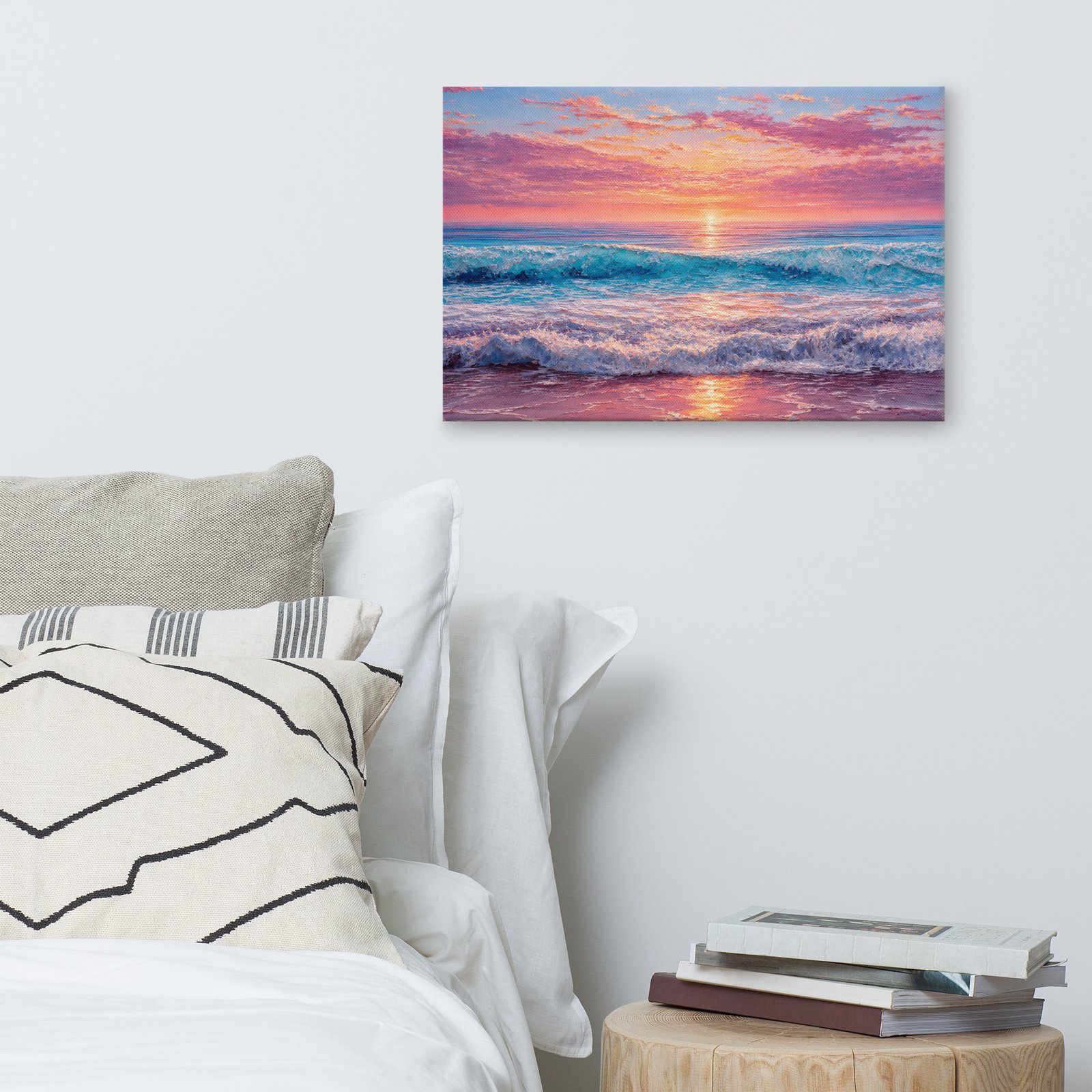 Pastel Beach Sunset Canvas - Image 4
