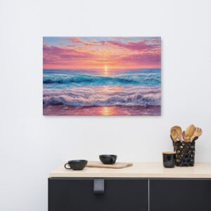 Pastel Beach Sunset Canvas